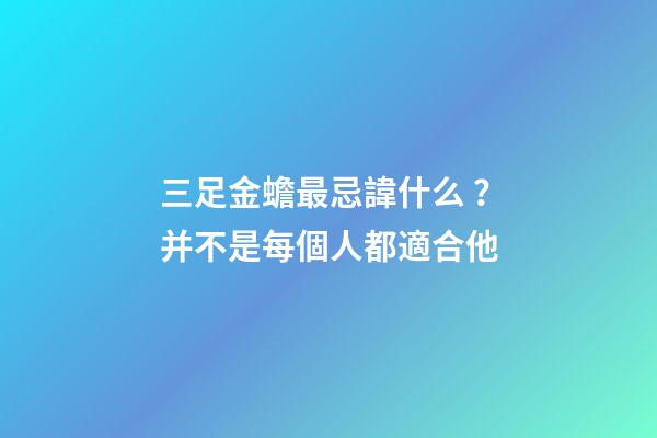 三足金蟾最忌諱什么？并不是每個人都適合他